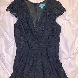 Little black lace romper from Francesca’s